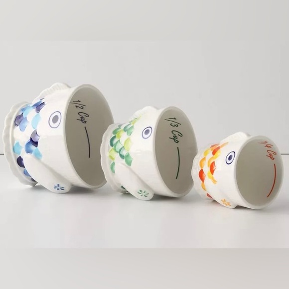 Anthropologie 3 Piece Fish Measuring Cups - Picture 2 of 5